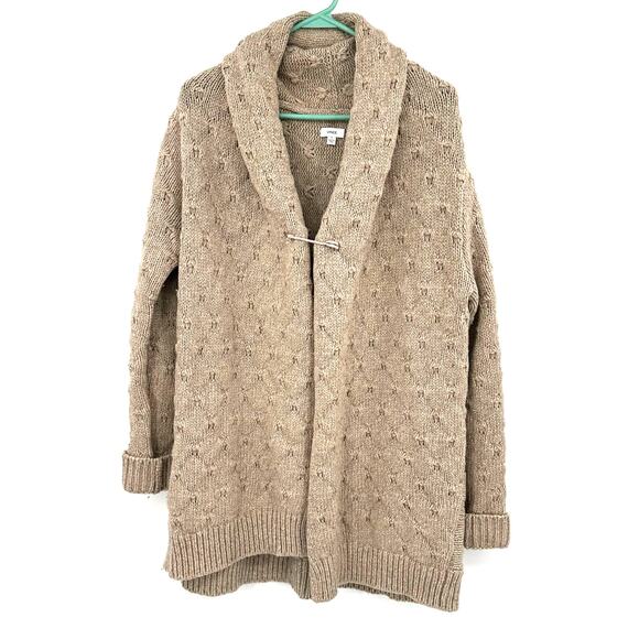 Vince Size Medium Long Sleeve Knit Sweater Tan w/ Pockets Warm Winter Wear‎ Wool - Picture 1 of 5